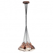 Люстра подвесная Priddy 1 в стиле лофт, медь с патиной, 49494 Eglo