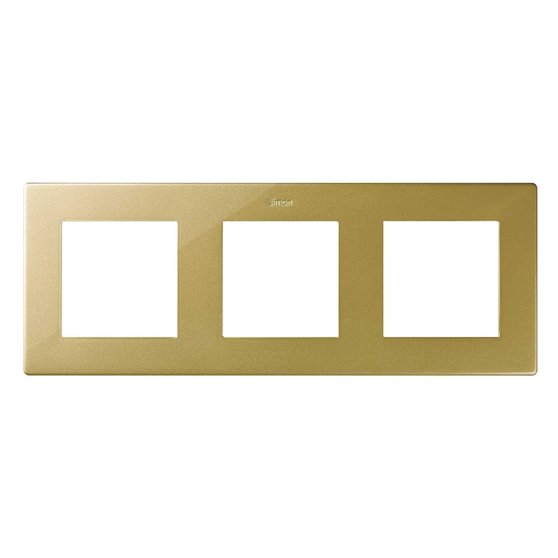 Дизайнерская рамка 3 местная, золото, 2400630-066 Simon, серия 24 Harmonie