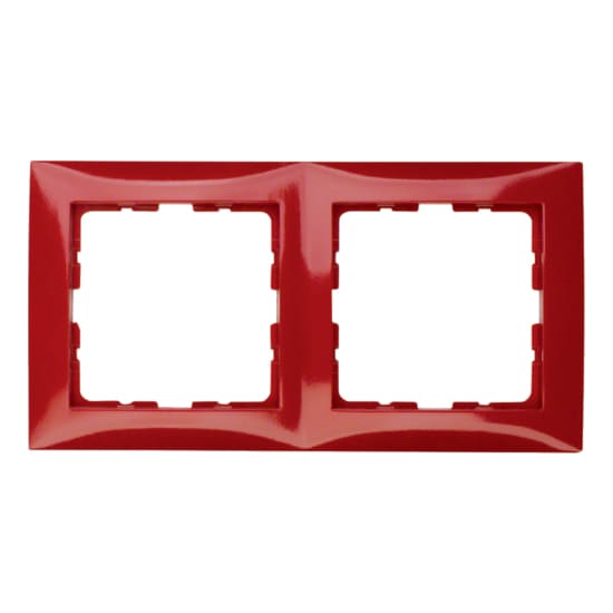 Дизайнерская рамка 2 местная, красный, глянцевый, 10128962 Berker, серия S.1