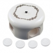 Распределительная коробка D78 белая с черным узором B1-521-01 D204-1-K BIRONI с 4 кабельными вводами в комплекте