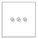 Дизайнерский выключатель Vega Черный песок, BVB3KTA Bonze трехклавишный