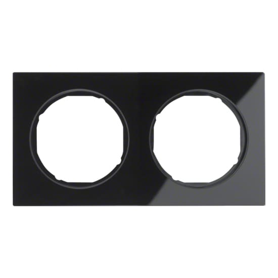 Дизайнерская рамка 2 местная, черный, стекло, 10122216 Berker, серия R.3