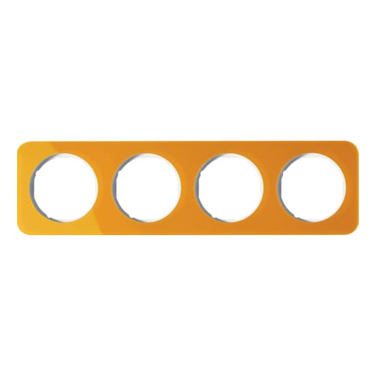 Дизайнерская рамка 4 местная, оранжевый/полярная белизна, 10142339 Berker, серия R.1