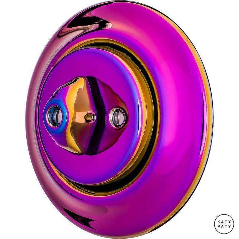 Ретро выключатель пурпурно-фиолетовый металлик PEVIG1 Katy Paty одноклавишный