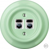 Розетка интернет Cat.6 экранир. двойная, ментол глянцевый PNMEGsCat6e Katy Paty