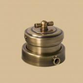 Ретро выключатель серия Роматти светлая латунь (трубка D12) R113-6-12 Romatti одноклавишный проходной