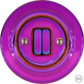 Ретро выключатель проходной пурпурно-фиолетовый металлик PEVIG2Sl6/6 Katy Paty двухклавишный