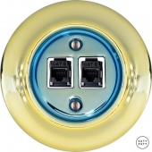 Розетка интернет Cat.6 двойная, лимонный металлик PELUGsCat6 Katy Paty