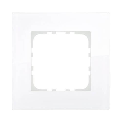 Дизайнерская рамка 1 местная, белое стекло, 844113-1 LK Studio, серия LK80