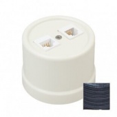 Розетка RJ11+ RJ45 телефон + компьютер, серебряный век, B1-303-11 BIRONI