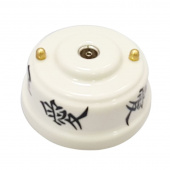 Ретро розетка ТВ, иероглифы, золотистая фурнитура, РТООЗ ЛЕАНЗА