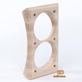 Двойная вертикальная накладка на бревно D280 мм., встраиваемая, ясень, V2*-280 naBrevno