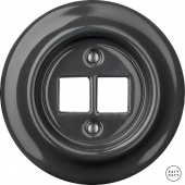 Корпус ретро розетки двойной графит глянцевый CRGs0 Katy Paty