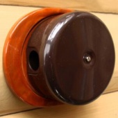 Накладка под распаечные коробки D55-61 мм., коричневый, N013.04.02 Derevfarfor, серия РетроБревно