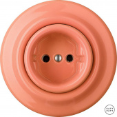 Ретро розетка электрическая без заземления, лосось глянцевый PNSAGs Katy Paty