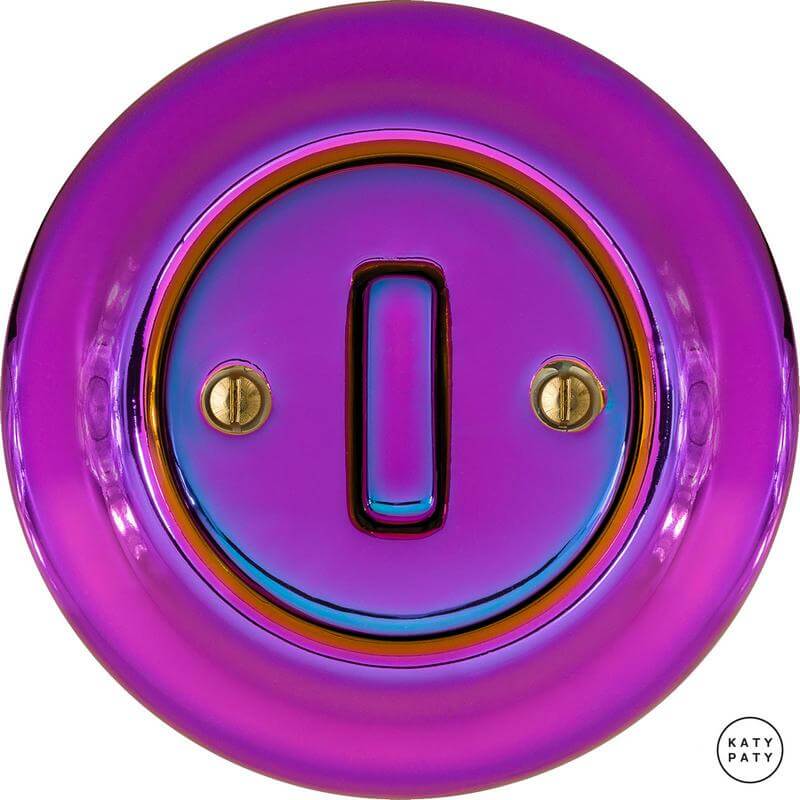 Ретро выключатель пурпурно-фиолетовый металлик PEVIGSl1 Katy Paty одноклавишный