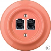 Розетка интернет Cat.6 двойная, лосось глянцевый PNSAGsCat6 Katy Paty