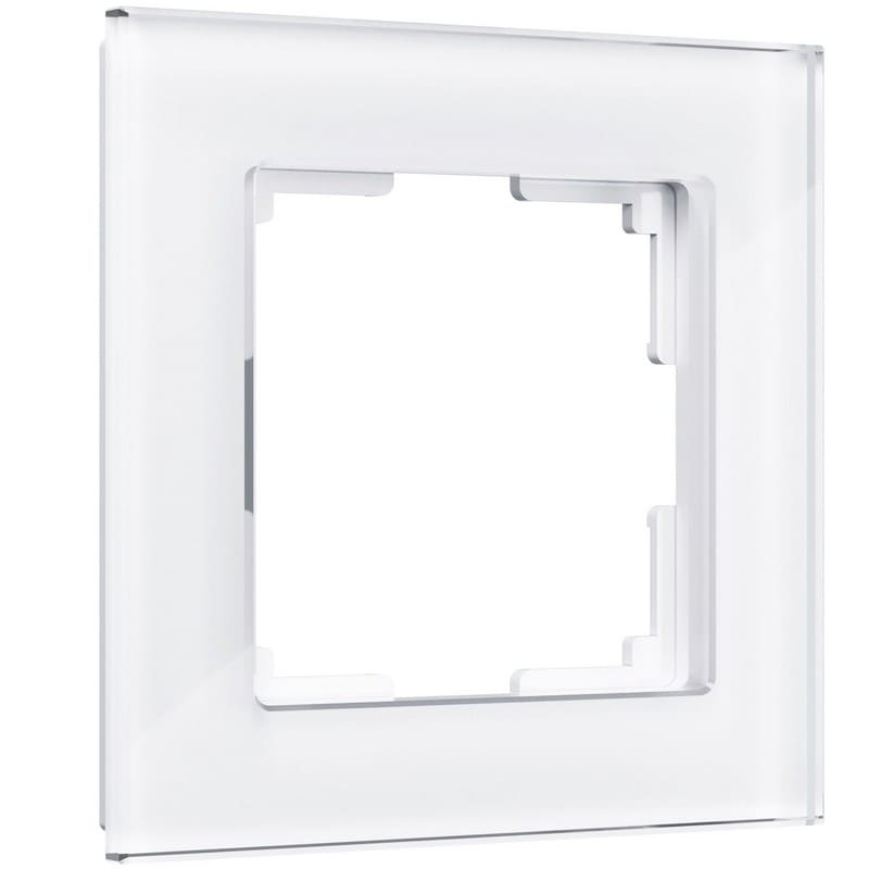 Дизайнерская рамка 1 местная, белый, стекло, W0011101 Werkel