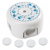 Распределительная коробка D110 белая с узором под Гжель B1-522-01-D10-6-K BIRONI с 4 кабельными вводами в комплекте