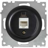 Розетка компьютерная 1xRJ45 кат.5e, черная, 1E20701303 Ruwel