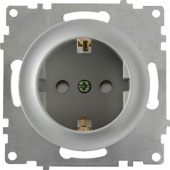 Розетка с заземлением, винтовые контакты, серая, 1E10201302 Ruwel