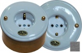 Розетка с заземлением малая, механизм Legrand, белый, 13140И-80 ГусевЪ