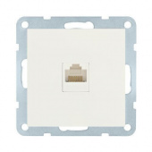 Дизайнерская розетка компьютерная RJ-45 кат. 5е с накладкой, белый, 846104-1 LK Studio, серия LK80