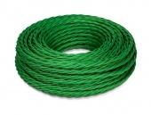 Ретро кабель витой ПВХ 3*1.5, бухта 50м, зеленый шелк GE70151-10 ТМ МезонинЪ
