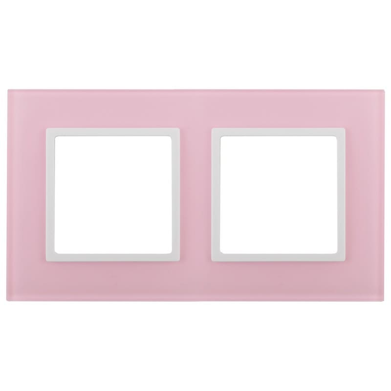 Дизайнерская рамка 2 местная, розовый, Б0034502 Эра, серия Elegance