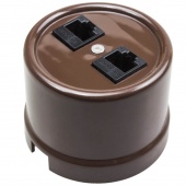 Розетка телефон + компьютер коричневая B1-303-22 BIRONI