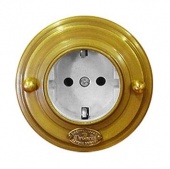 Розетка с заземлением, механизм Legrand, латунь, 03020И-80 ГусевЪ