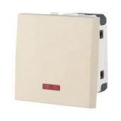 Дизайнерский выключатель с индикатором, бежевый, 850901-1 LK Studio, одноклавишный, серия LK45