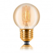 Ретро лампа накаливания G45 F2, E27, золотая, 053-723 Sun Lumen