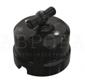 Ретро выключатель черный, GE70403-05 ТМ МезонинЪ, двухклавишный, серия Аврора