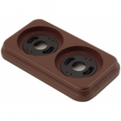 Рамка с пластиковой вставкой 2 местная, коричневый, квадрат, P220-K ФД КерамикЪ