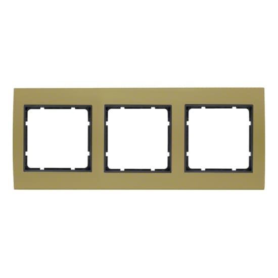 Дизайнерская рамка 3 местная, золотой/антрацитовый, 10133016 Berker, серия B.3