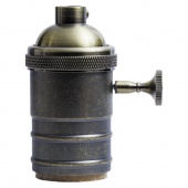 Патрон для ретро лампы латунный с выключателем E27 #LD4002, бронза, 058-056 Sun Lumen