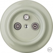 Ретро розетка TV/R/SAT проходная серо-зеленый глянцевый CHGsTVa Katy Paty