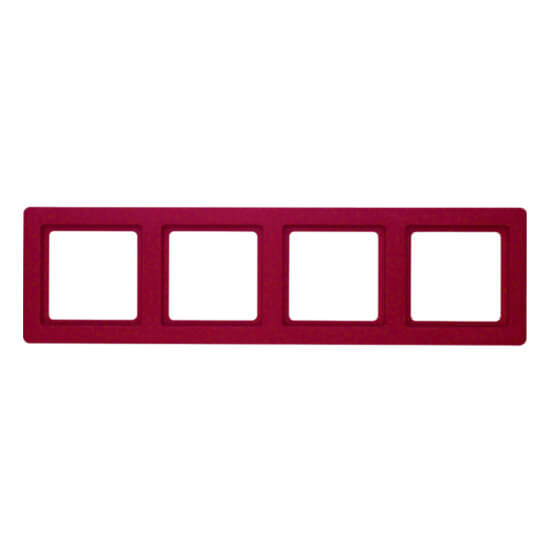 Дизайнерская рамка 4 местная, красный, бархатный лак, 10146062 Berker, серия Q.1