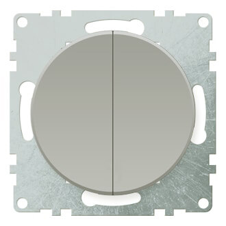 Выключатель двухклавишный, серый, 1E31501302 Ruwel