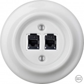 Розетка интернет Cat.6 двойная, белый глянцевый ALGsCat6 Katy Paty