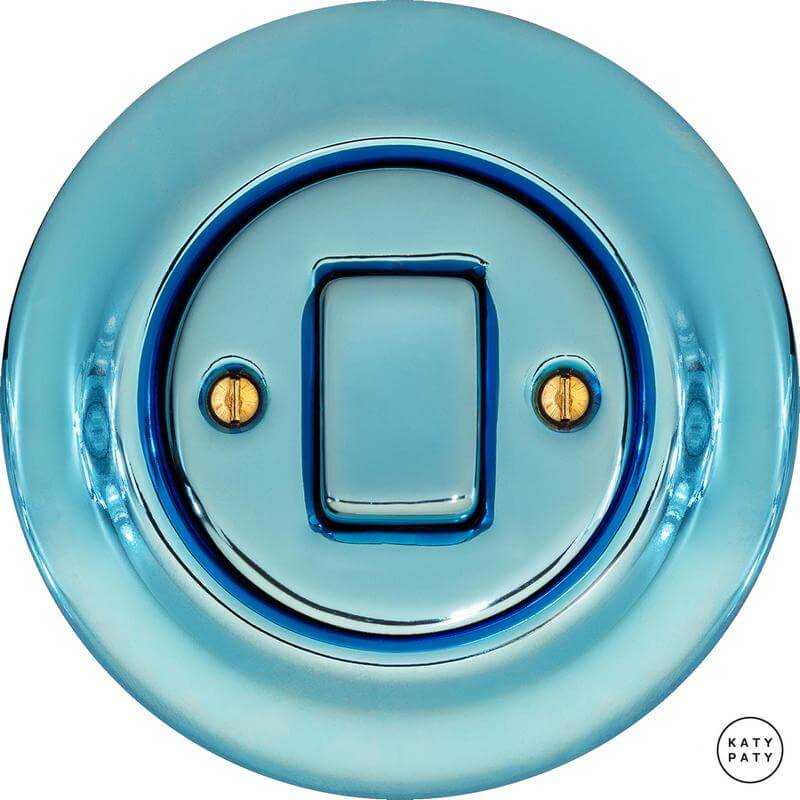 Ретро выключатель голубой металлик PECAGWds Katy Paty диммер для ламп накаливания