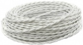 Ретро кабель витой ТВ (25м) белый, Interior Electric