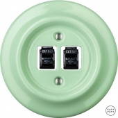 Розетка интернет Cat.5e двойная, ментол глянцевый PNMEGsCat5e Katy Paty