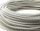 Ретро кабель круглый электрический (50м) 2*0.75, черно-белый, серия Loft, Interior Electric