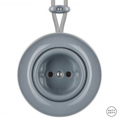 Ретро розетка электрическая пепельно-серый глянцевый LIСs Katy Paty