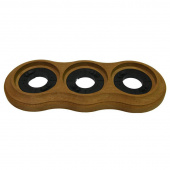 Рамка с пластиковой вставкой 3 местная, бук тонированный, 253-Т Lindas