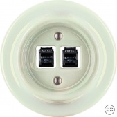 Розетка интернет Cat.5e двойная, жемчужный глянцевый OPCOGsCat5e Katy Paty