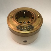 Розетка с заземлением малая, механизм Legrand, латунь, 13520И-80 ГусевЪ