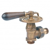 Ретро вентиль регулирующий угловой для радиатора 3/4" бронза с деревянной ручкой, V671L20MAXX Сarlo Poletti